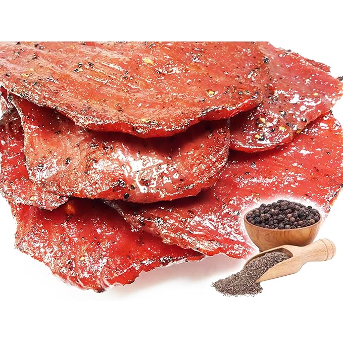 VP#5 ALL BEEF JERKY - MIXED FLAVORS (Original Spicy Black Pepper Beff each 4oz) *Fresh Grilled to Order *Shipped the Same Day *L.A. Times Handmade Gift Winner