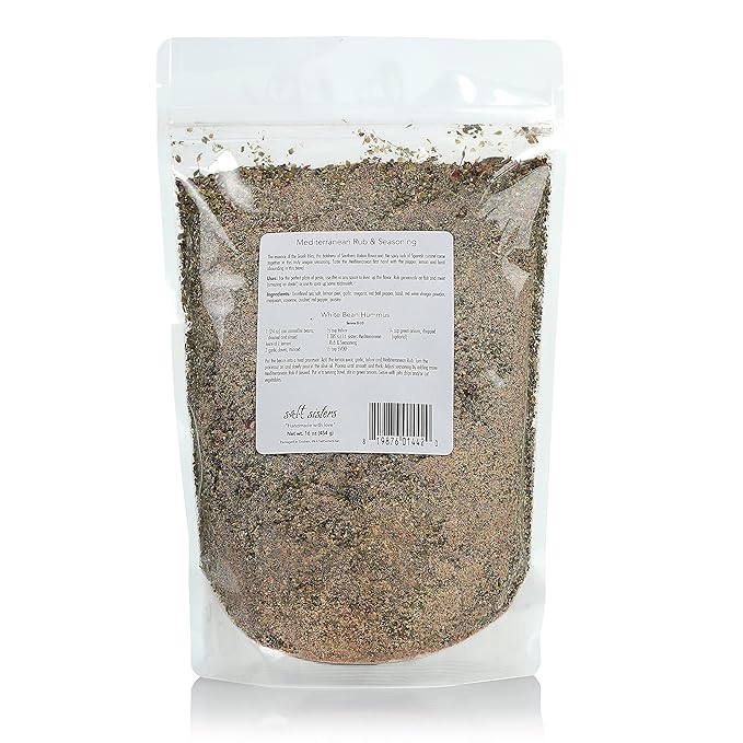 s.a.l.t. sisters Mediterranean Rub &amp Seasoning | All-Natural Gluten Free MSG Free Non-GMO | Dry &amp Wet Rub Seasoning Base | Versatile Use for Chicken Wings Brisket Pulled Pork and More |