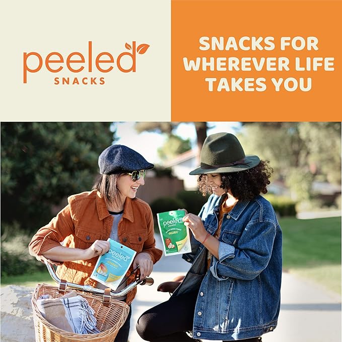 Peeled Snacks Organic Dried Fruit Apple 2.8 oz. Pack of 12 â€“ Healthy Vegan Snacks for On-the-Go Lunch and More