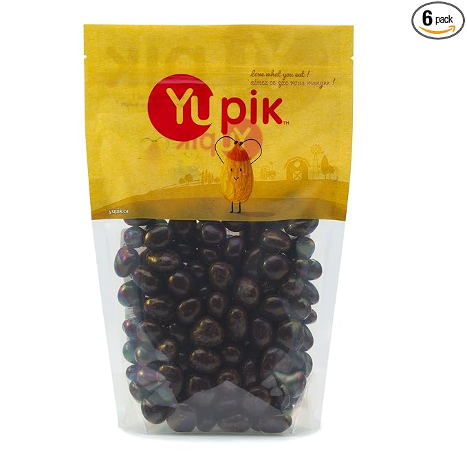 Yupik Dark Chocolate Covered Strawberries 60% Cacao 2.2 lb (35.2 oz) Pack of 6 Kosher Dried Strawberries Dipped in Rich Dark Chocolate Chewy &amp Smooth Sweet Snacks Chocolate Candy
