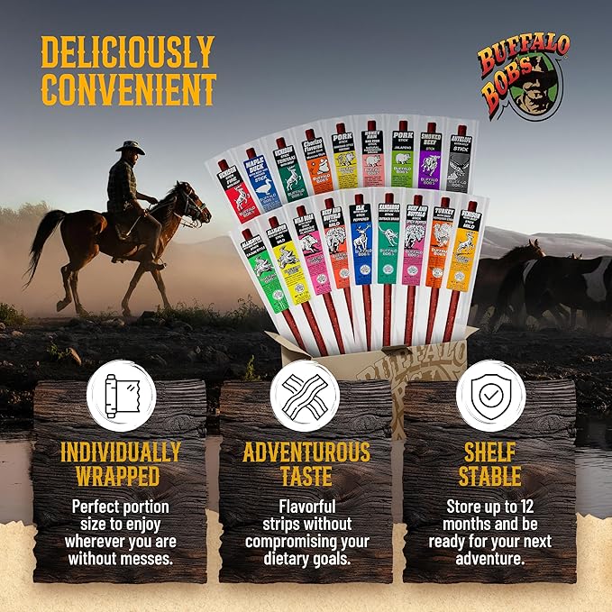Buffalo Bob's Wild Game Meat Snack Stick - Venison Fire Stick 10 Pack