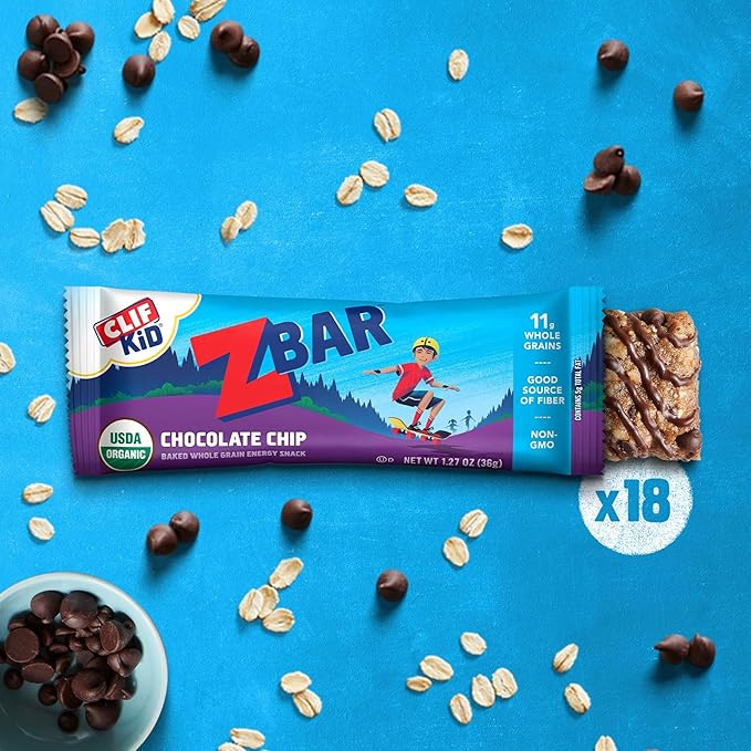 CLIF Kid Zbar Protein Chocolate Mint Crispy Bars (15 Pack) &amp Zbar Chocolate Chip Soft Baked Bars (18 Pack) Snack Bundle