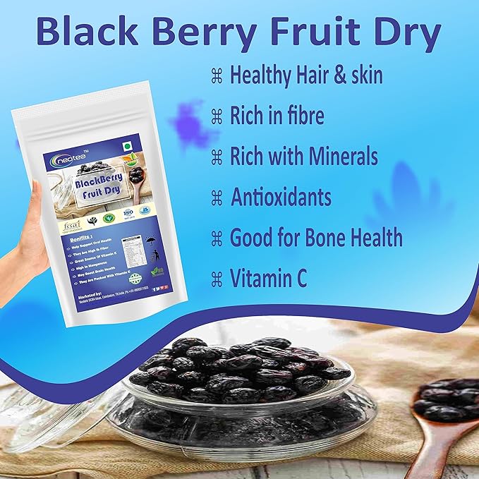 Neotea Fresh Black Berries Plum Dry Fruit 200 gm