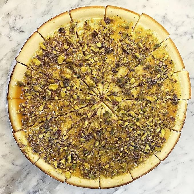 ANDY ANAND CHOCOLATIER Caramel Pistachio Cheesecake 9 | Freshly Baked with Real California Cream Cheese No Chemicals | All-Natural Delicious &amp Decadent Dessert (2 lbs)