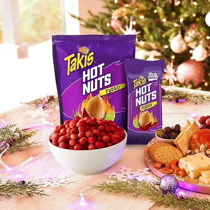 Takis Fuego Hot Nuts 15.02 oz Sharing Size Resealable Bag Hot Chili Pepper &amp Lime Flavored Extreme Spicy Double-Crunch Peanuts