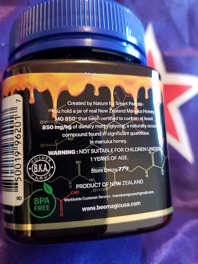 Bee Magic Raw Manuka Honey potency MGO850+ Kosher Single Barrel Batch 250 gr/8.82 oz