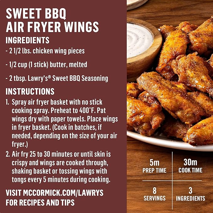 Lawry's Sweet BBQ Seasoning 4.48 oz (Pack of 6)