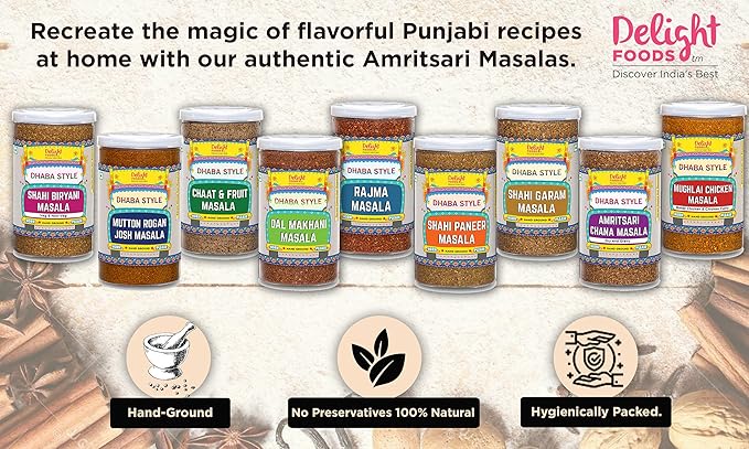 Delight Foods Dhaba Style Dal Makhani Masala - Hand Ground - (300g Pouch) | with Pre Mixed Garam Masala