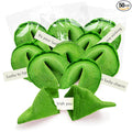 4E's Novelty St Patricks Day Fortune Cookies (50 Pack) Bulk Individually Wrapped Green Fortune Cookies With 50 Unique St Patricks Day Themed Fotune Party Favors &amp Candy Bowl Filler