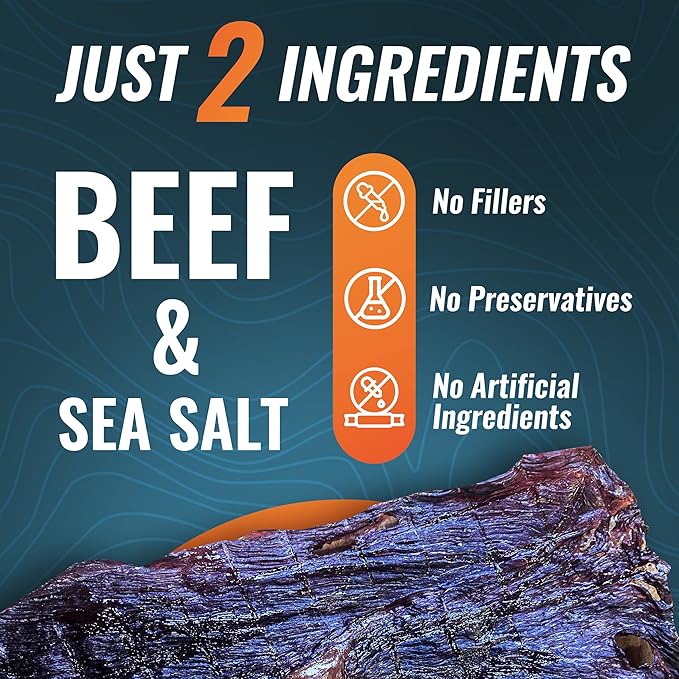 Phillips Beef Crisps - Lean Round - Only Beef &amp Salt - Zero Carbs - Zero Sugar - High Protein Meat Snacks - 23g Protein