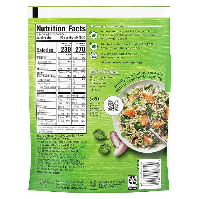 Knorr Rice Side Dish For a Tasty Herb and Butter Family Pack Rice with No Artificial Flavors or Preservatives 8.8 Oz Pack of 7
