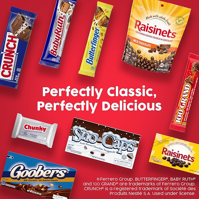 CRUNCH Full-Size Candy Bar Creamy Milk Chocolate with Crunchy Crisped Rice 36 Individually Wrapped Bars 1.55 oz Each