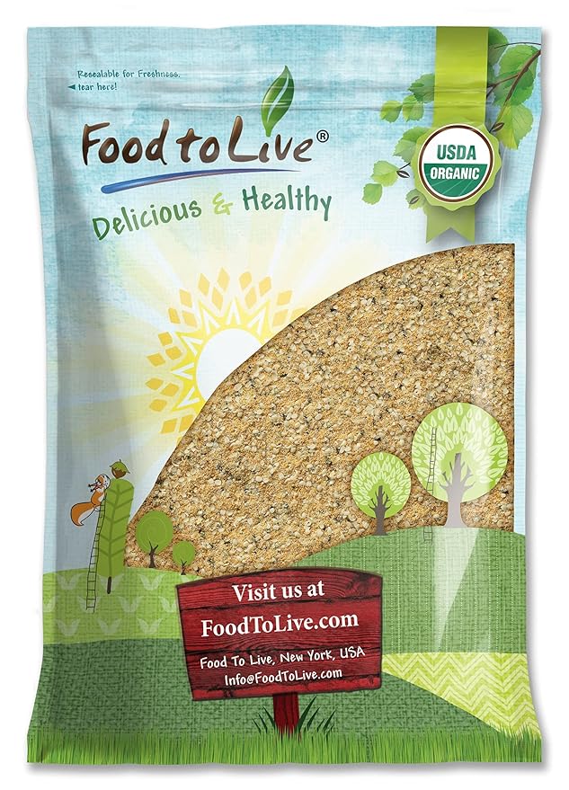 Food to Live - Organic Powerful Flax and Hemp Seeds Blend 6 Pounds — Non-GMO Mix of Raw Hemp Hearts and Cold-Milled Golden Flaxseeds Vegan Kosher