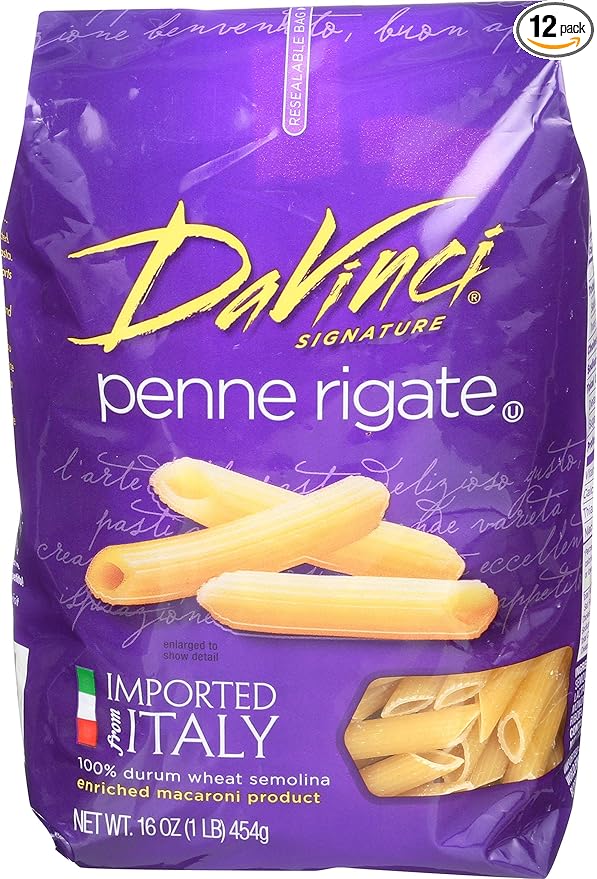 DaVinci Signature Penne Rigate 16 Ounce Resealable Bags (Pack of 12)