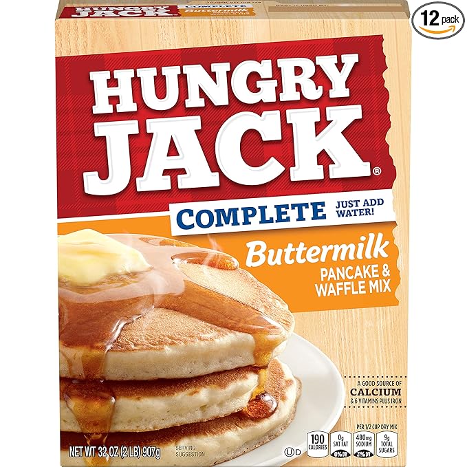 Hungry Jack Buttermilk Pancake and Waffle Mix 32 Ounce (Pack of 6)