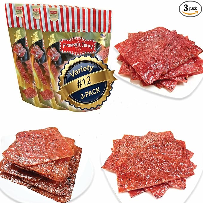 VP#12 ALL PORK JERKY - MIXED FLAVORS (Original Tender Spicy Pork each 4oz) *Fresh Grilled to Order *Shipped the Same Day *L.A. Times Handmade Gift Winner
