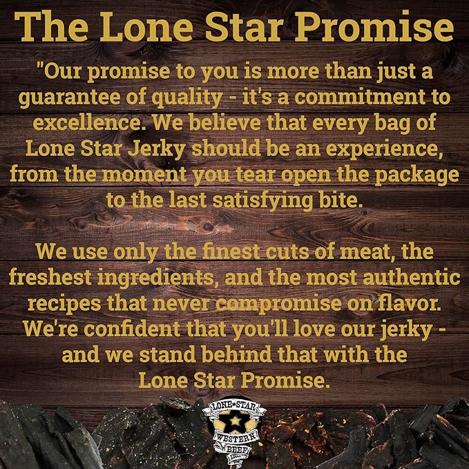 Lone Star Black Pepper Beef Jerky - 1 Pound (Pack of 2) Resealable Bags - Hickory Smoked Handcrafted Flavor - High Protein Healthy Meat Snack
