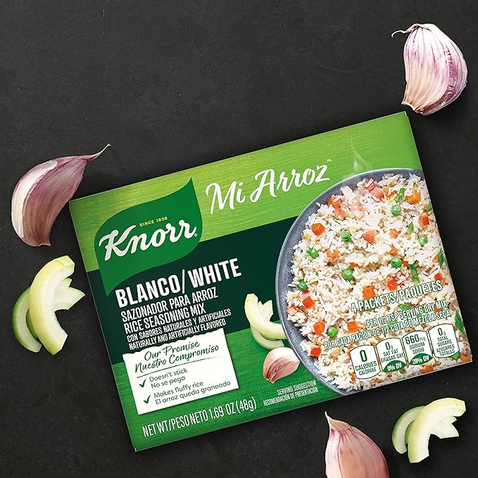 Knorr Mi Arroz Rice Seasoning Mix Add Authentic Flavor To Any Dish White Delicious Homemade Flavor in Our Seasonings 1.69 oz 4 Count Pack of 12