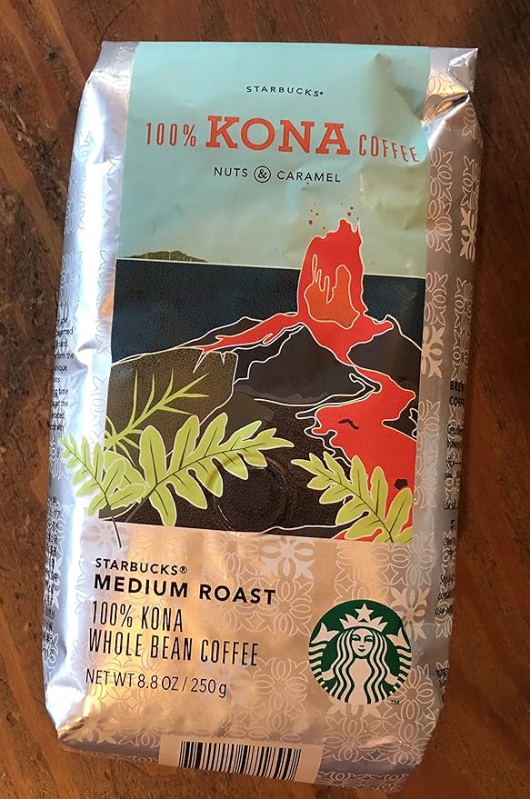 Starbucks 100% Kona Coffee Medium Roast 8.8 Oz Whole Bean