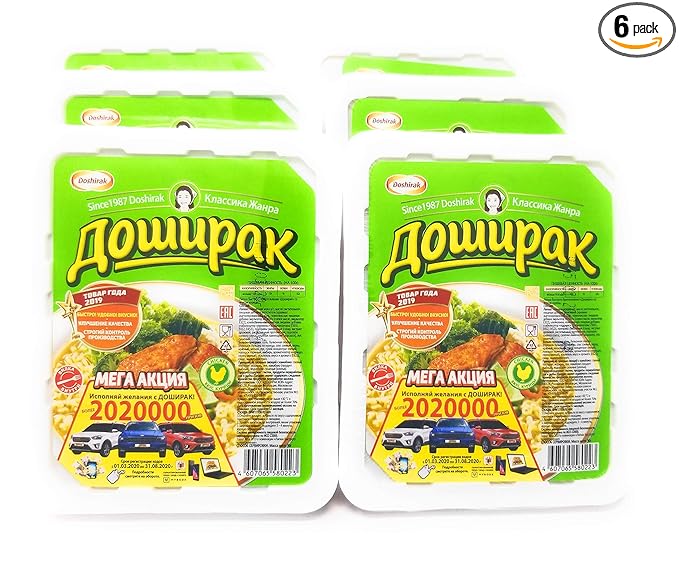 Paldo DOSHIRAK Oriental Style Noodle 90 grams Made in Russia (Chicken Mild 6 packs)