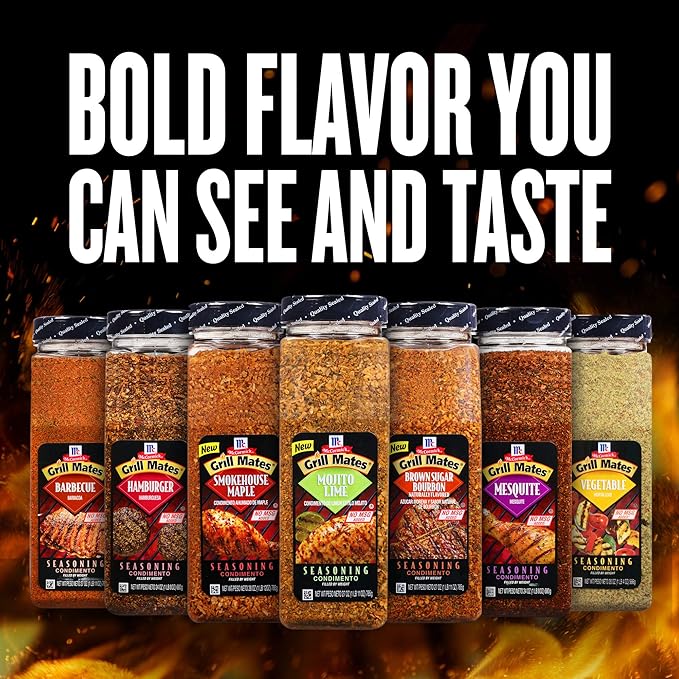 McCormick Grill Mates Barbecue Seasoning 27 oz (Pack of 6) - Six 27 Ounce Containers of Barbecue Rub Perfect for Proteins Vegetables and Fruits