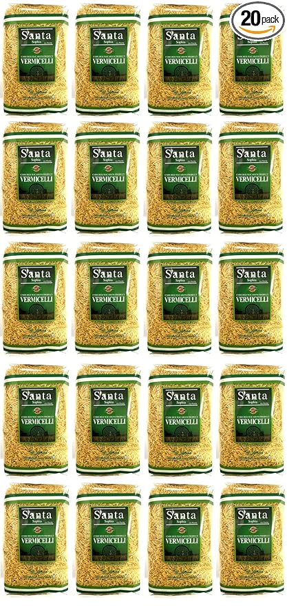 SantaSophia Vermicelli Pasta byBesler Traditional Durum Wheat 16 Oz Pack of 20