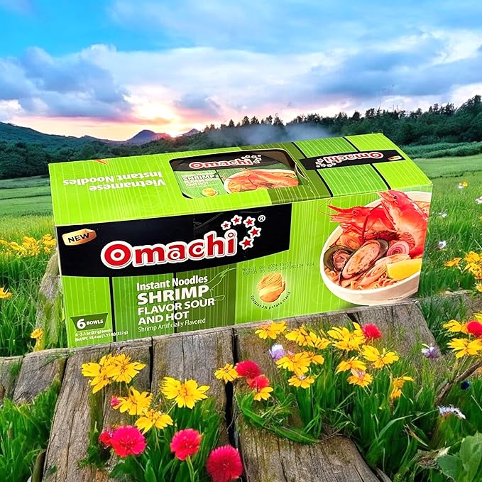 Asia Style Instant Noodles (2 CASE SET OMACHI SHRIMP SOUR AND HOT NOODLES)