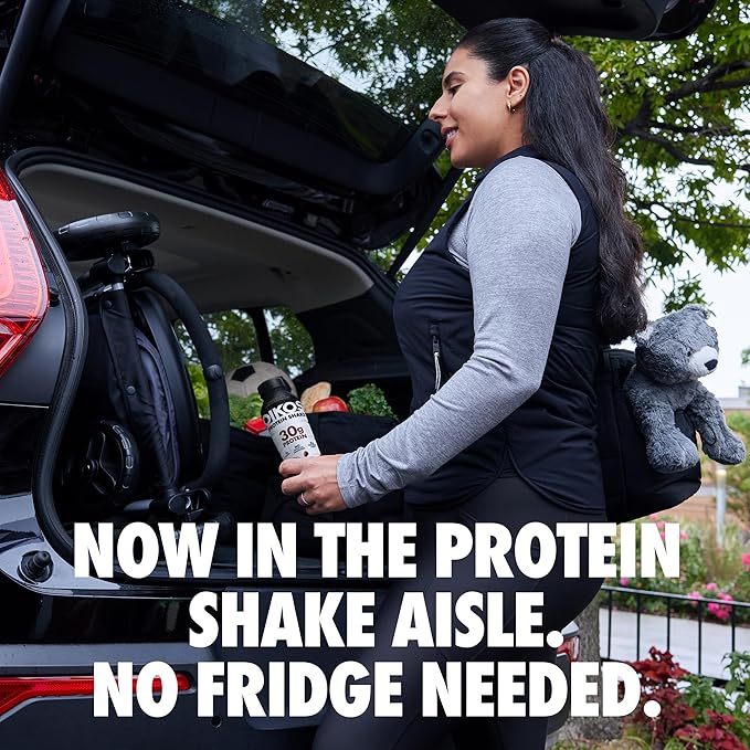 Oikos Protein Shake Exclusive Variety Pack 30g High Protein Drinks Shelf Stable Ready to Drink 5g Prebiotic Fiber 12 fl oz Bottle (8 ct Chocolate 4 ct Vanilla)