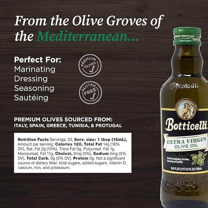 Extra Virgin Olive Oil by Botticelli 16.9oz - Whole30 Approved1-Pack