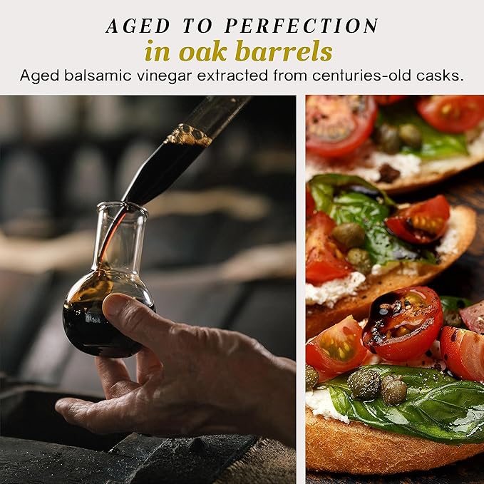 Giusti Italian Balsamic Vinegar of Modena IGP - 3 Gold Medals Rich &amp Thick Gran Deposito Aceto Balsamico di Modena for Salads Cheese &amp Finishing Touches Made in Italy – 8.45 fl oz/250 ml -P