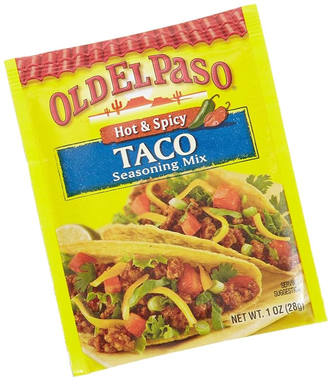 Old El Paso Hot &amp Spicy Taco Seasoning 1 oz. (Pack of 32)
