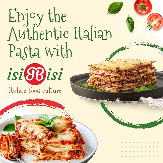 isiBisi Gluten-Free Lasagna Pasta 2-Pack - Vegan Non-GMO Made in Italy (10.69 oz.)