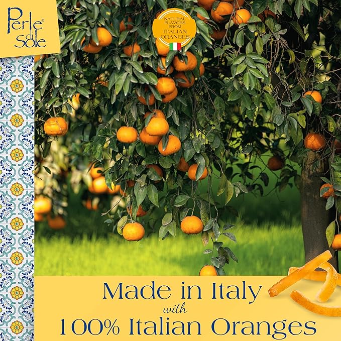 Perle di Sole Candied Orange Peel Sugar Coated - Made in Italy Orange Peels - Pack of 2 (3.5 oz | 100 g)