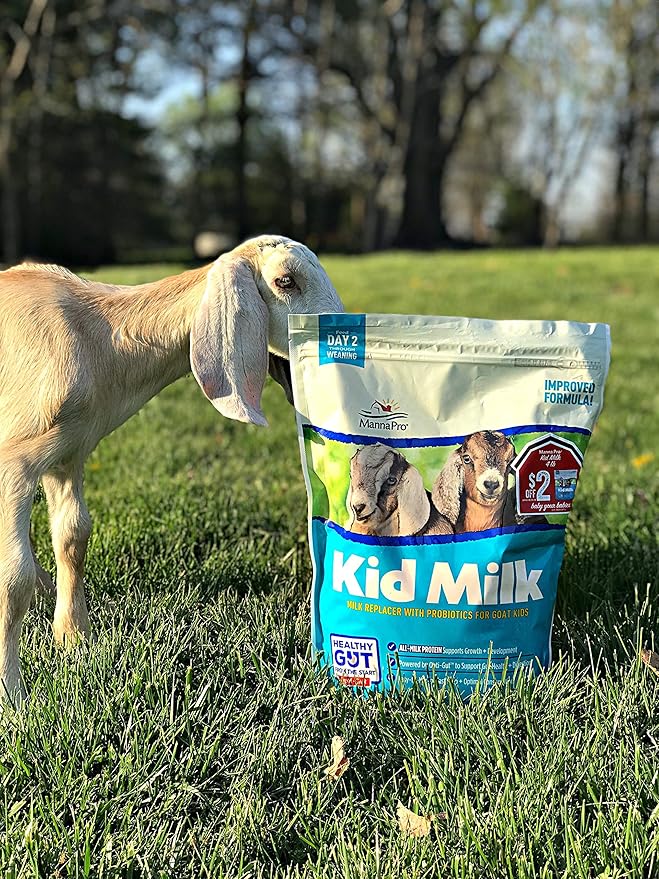 Manna Pro Goat Kid Milk Replacer High in Protein to Support Growth Powered by Opti-Gut to Support Gut Health &amp Digestion Easy-to-Mix Formula 4 lbs