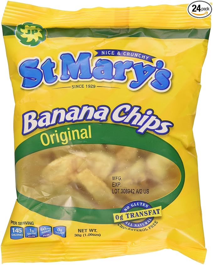St Mary's Banana Chips 1.06 Ounce (Pack of 24)
