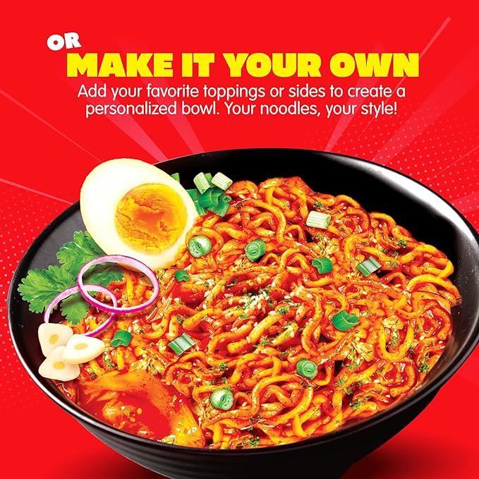 Mi Sedaap Korean Spicy Chicken Instant Fried Ramen Noodles (Pack of 40) – Made with Fresh Chili