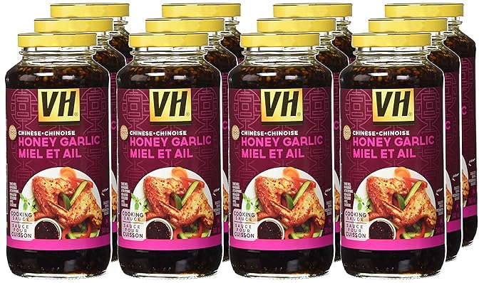 VH Honey Garlic Cooking Sauce (12 Pack) 341ml/11.5oz/Jars (Imported from Canada)