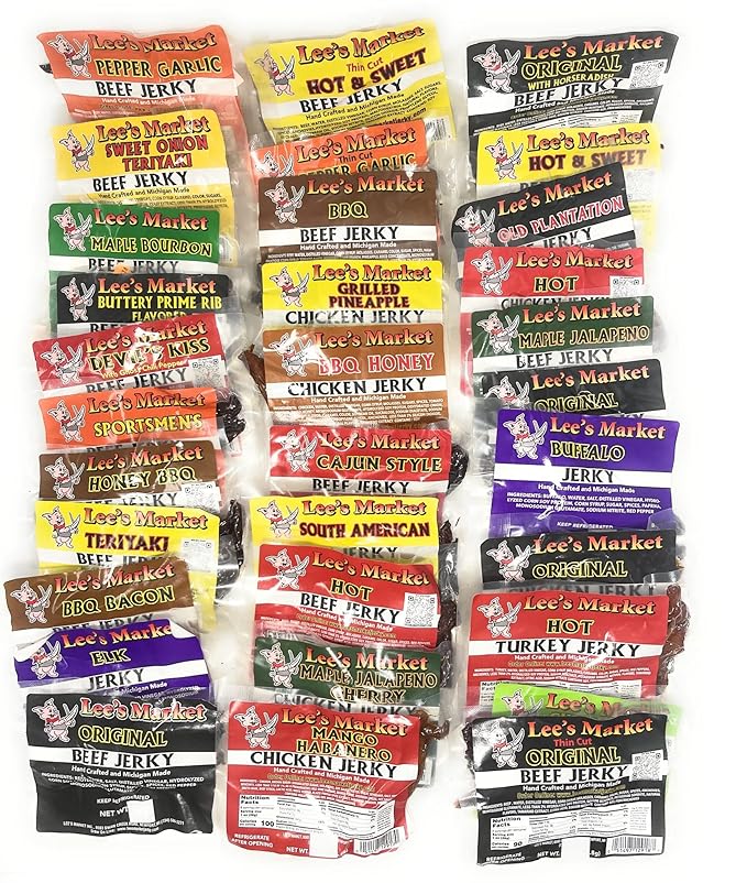 Lee's Market Beef Jerky Sample Bundle - Soft &amp Tender - Healthy Low Carb Gluten-Free Snack - Paleo &amp Keto-Friendly - Michigan Made Handcrafted Jerky - Specialty Gourmet Meat Snacks