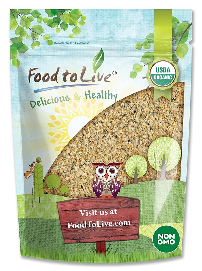 Food to Live - Organic Powerful Flax and Hemp Seeds Blend 4 Pounds — Non-GMO Mix of Raw Hemp Hearts and Cold-Milled Golden Flaxseeds Vegan Kosher
