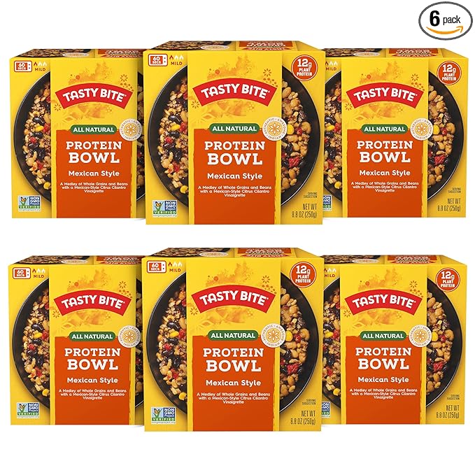 Tasty Bite Mexican Protein Bowl 8.8 Ounce Pack of 6 Ready to Eat Microwaveable Vegan 12g Plant Protein Tangy Citrus