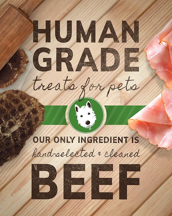 Wiley's Beef Jerky Pet Treats Grain Free All-Natural Human Grade Made in The USA (Beef 2-Pack 4 oz. Bags)