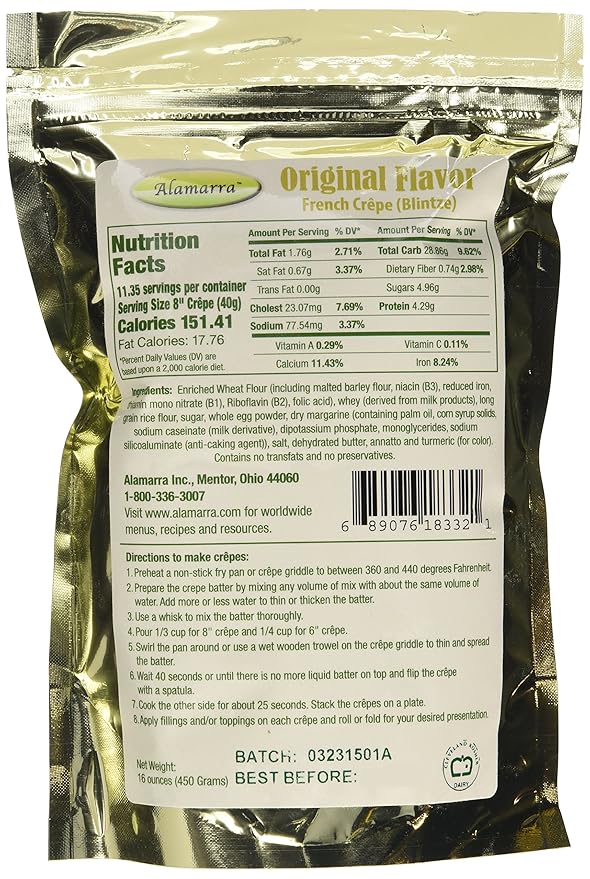 Alamarra - Instant French Crepe Mix - Five 16 Oz. Packages