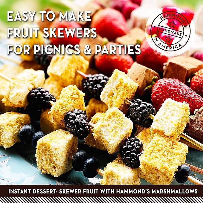 Hammond’s Candies Gourmet Marshmallows – Toasted Coconut | Great for Snacking Hot Chocolate S’mores Baking | Gluten-Free Kosher Handcrafted in the USA | 2 Pack