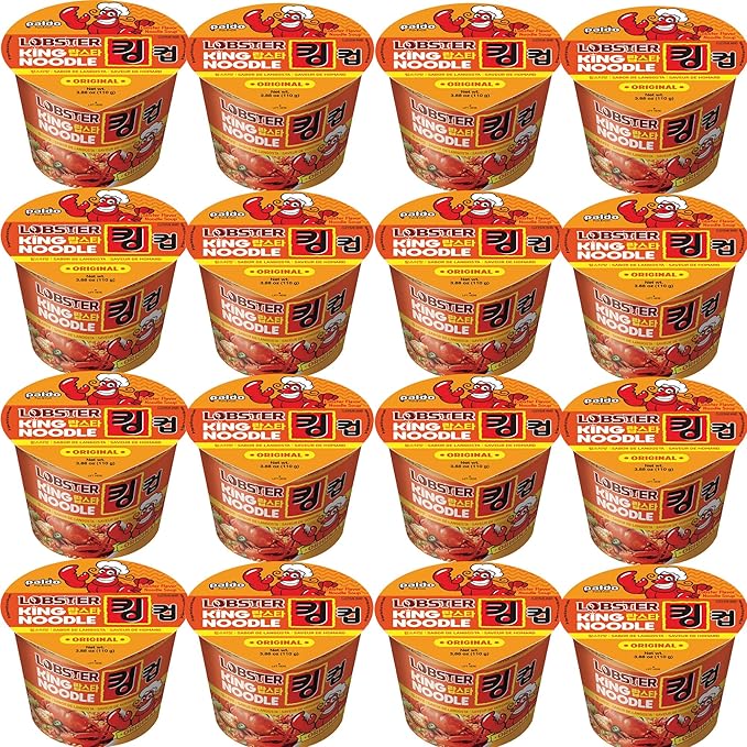 Paldo King Cup Lobster Noodle Soup3.88-Ounce Cup (Pack of 16)