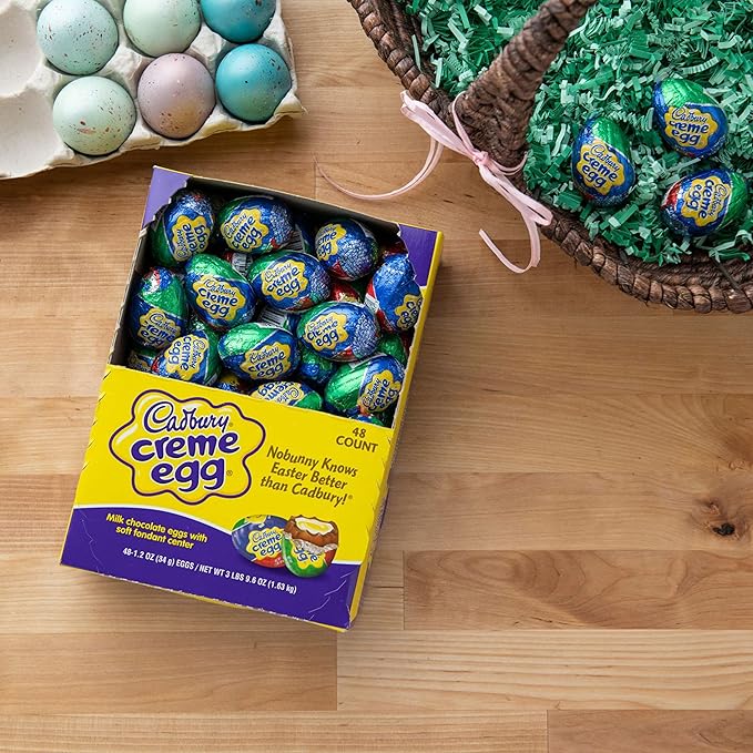 CADBURY CREME EGG Milk Chocolate Candy Easter 1.2 oz Eggs (48 Count)