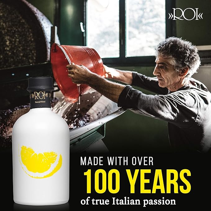 ROI Lemon Infused Olive Oil - 100% Natural Italian Gourmet Extra Virgin Olive Oil Cold Pressed with Real Lemons - Made in Italy EVOO - 8.45 fl oz (250 ml)