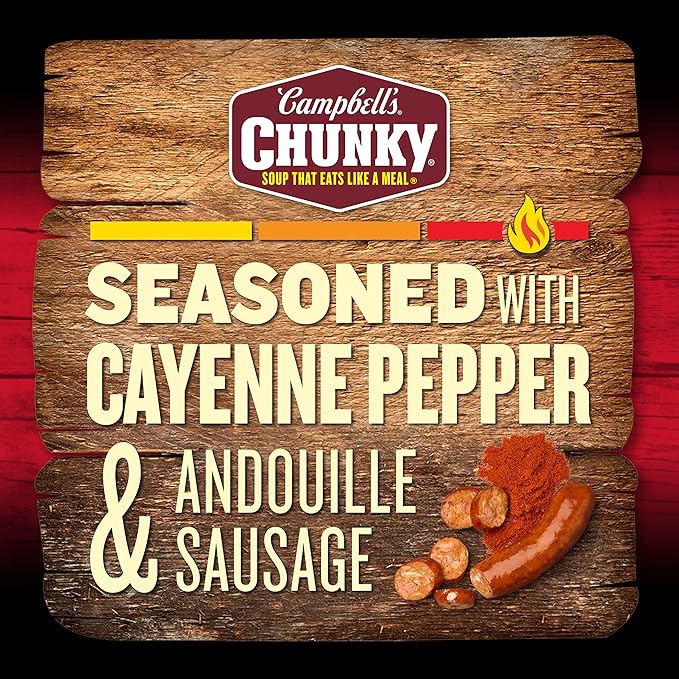 Campbell’s Chunky Soup Spicy Chicken and Sausage Gumbo 18.8 oz Can (Pack of 12)