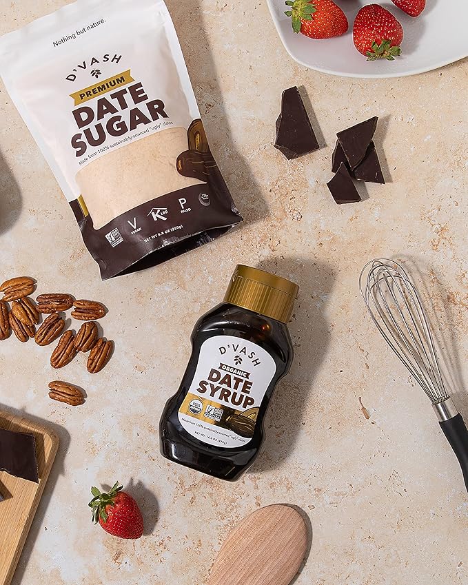 Dvash Organic Date Syrup 2 Pack 16.6 Ounce Squeeze Bottle | Dibis | Vegan Gluten-free No Added Sugar Paleo Non-GMO Kosher Sugar Substitute|HoneyMaple and Barley Malt Substitute|