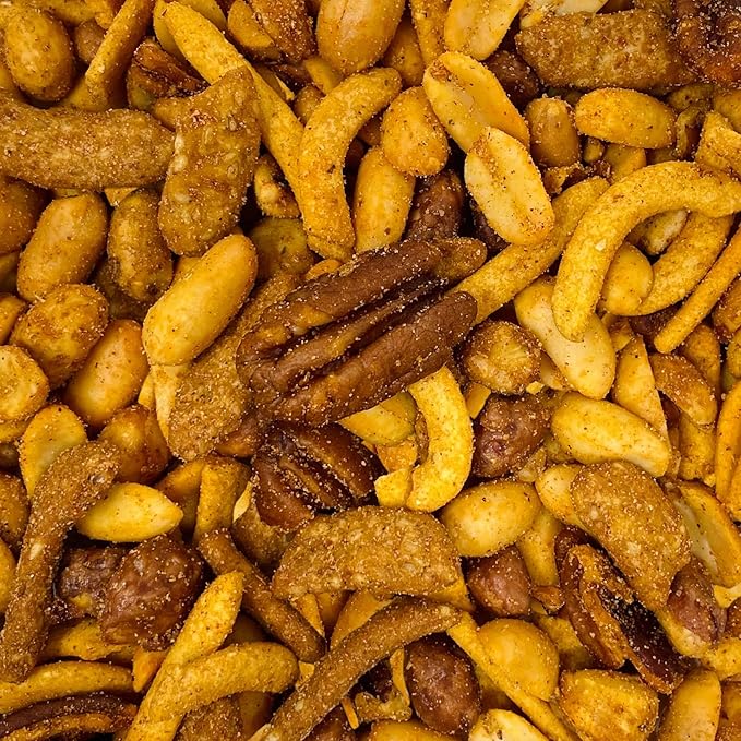 Belmont Peanuts Cocktail Crunch Mix 18 oz (1 Pack) – Pecans Butter Toffee Virginia Peanuts Sesame Sticks Rice Sticks Seasoned Peanuts – Simple Ingredients No Preservatives Hand Seasoned
