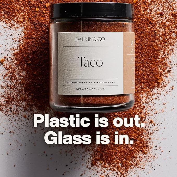 Dalkin &amp Co. Taco Chili Powder Garlic &amp Smoky Paprika Blend Southwestern Cooking Seasoning for Pantry &amp Kitchen 3.9 oz Eco Friendly Reusable Jar Clean Flavor with No Fillers or Additi